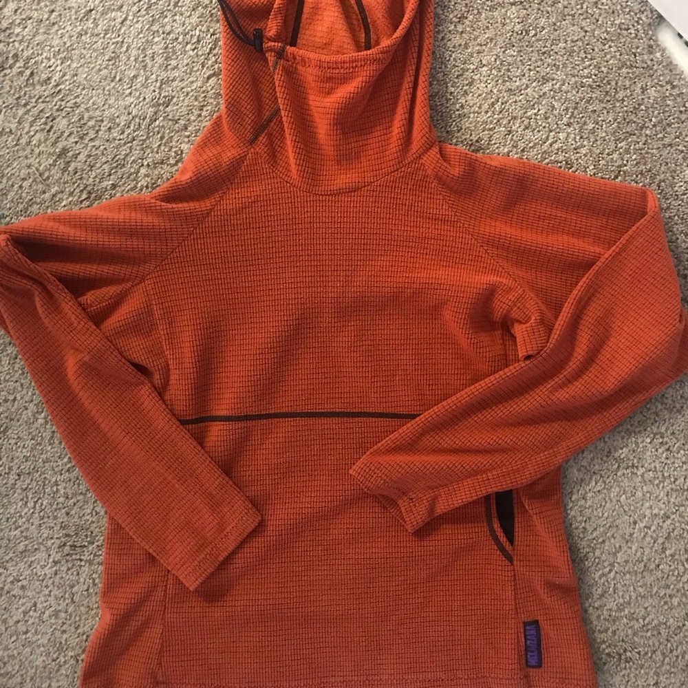 Orange women’s large melanzana micro-grid hoodie
